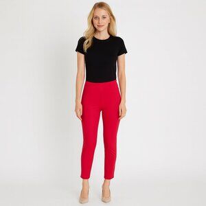 Eric Signature Red Slim Fit Side Zip Pants Sz 6 | Vented Hem | Faux Pockets | 28